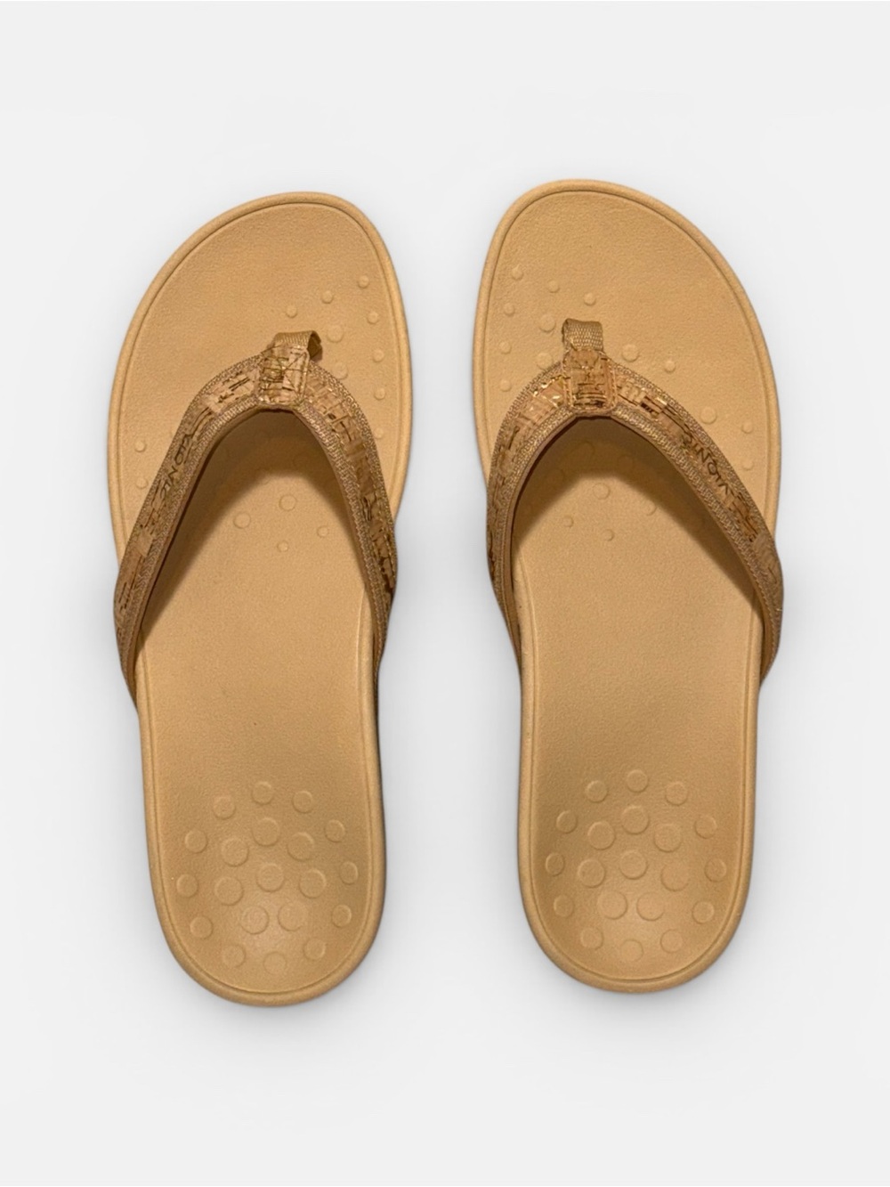 Vionic High Tide Platform Sandals Gold Cork Women Sz 11